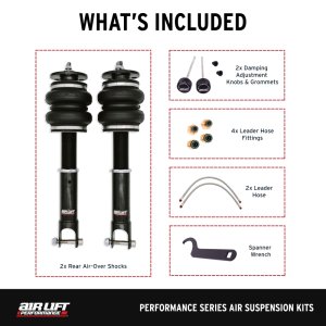 Acura TLX Coilover Suspension Kit - Rear - Air Lift - Double-bellows, Adjustable, Monotube - `15-`20